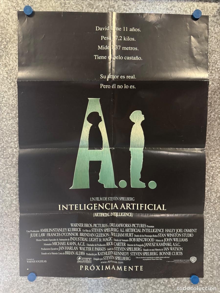 Cinema: Inteligencia Artificial, Joel Osment, Jude Law, A&ntilde;o 2000, POSTER ORIGINAL