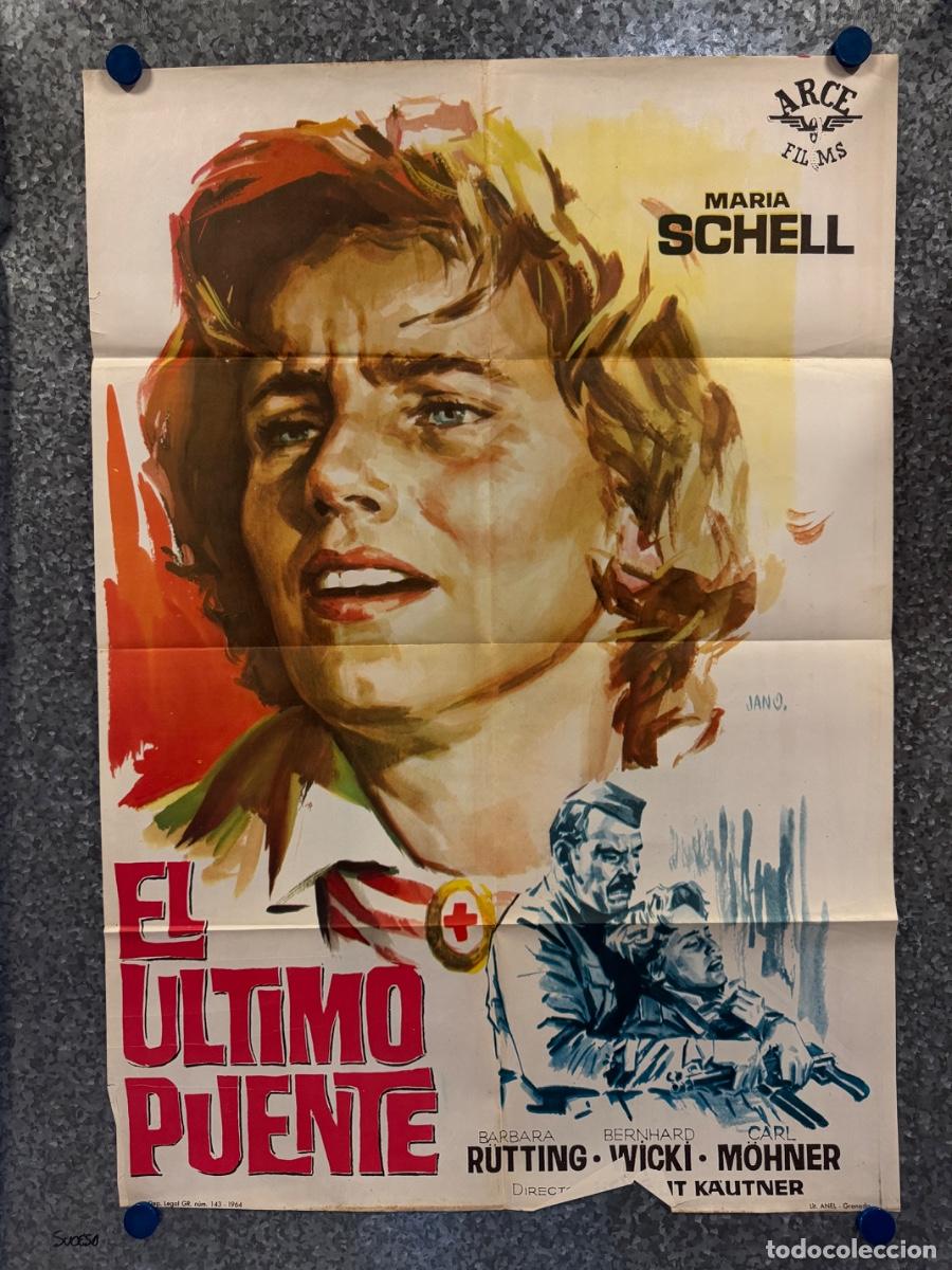 Cine: El ultimo puente, Maria Schell, Barbara Rutting, A&ntilde;o 1964, POSTER ORIGINAL