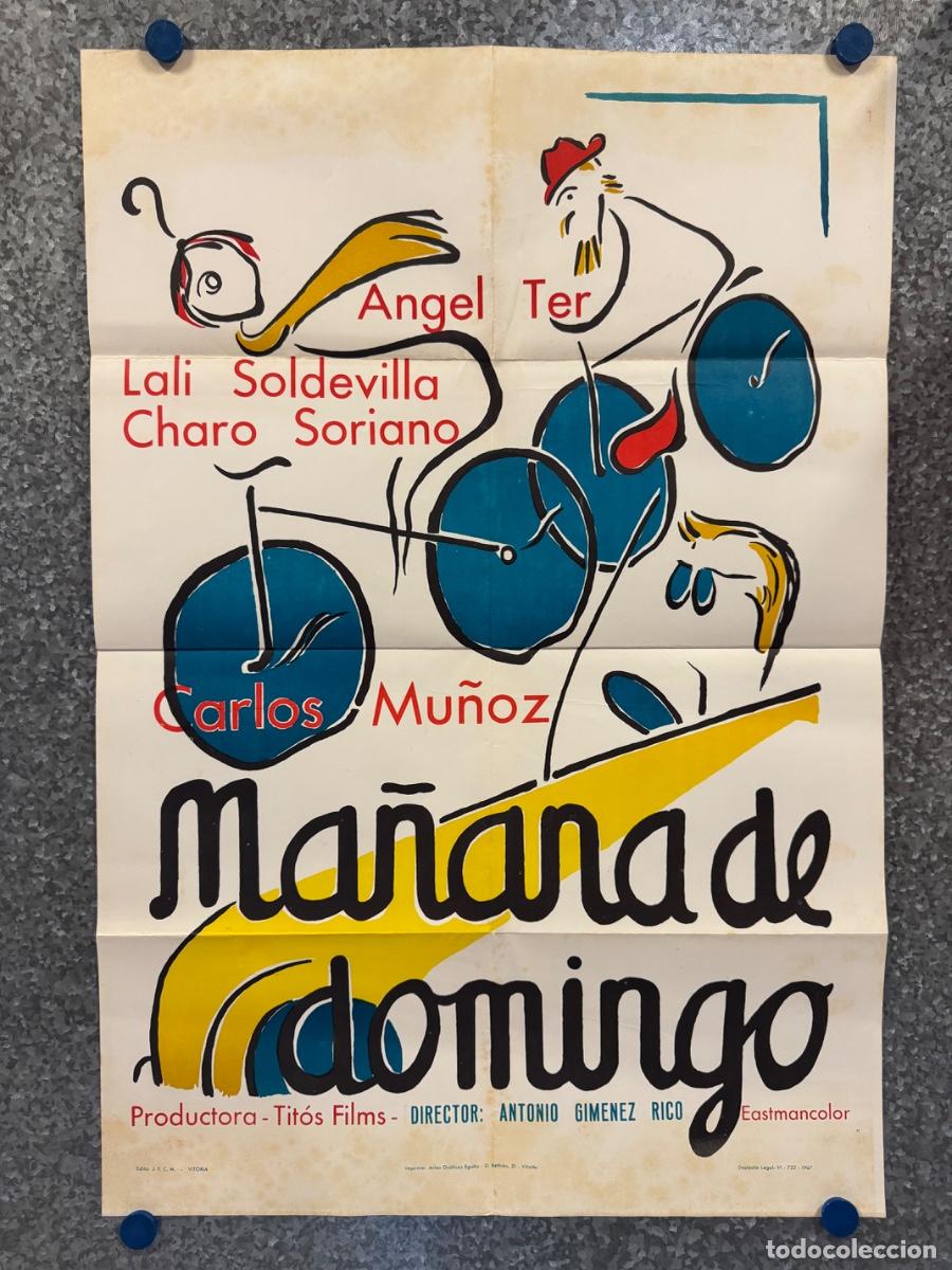 Cine: Ma&ntilde;ana de domingo, Angel Ter, Charo Soriano, A&ntilde;o 1967, POSTER ORIGINAL