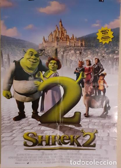 Cine: Cartel de Cine Original - Shrek 2 (2004) - 98x68 cm - Nunca Expuesto