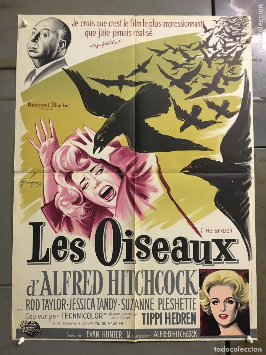 Cinema: PJE 0490 LOS PAJAROS ALFRED HITCHCOCK TIPPI HEDREN POSTER ORIGINAL FRANCES 60X80 LITOGRAFIA
