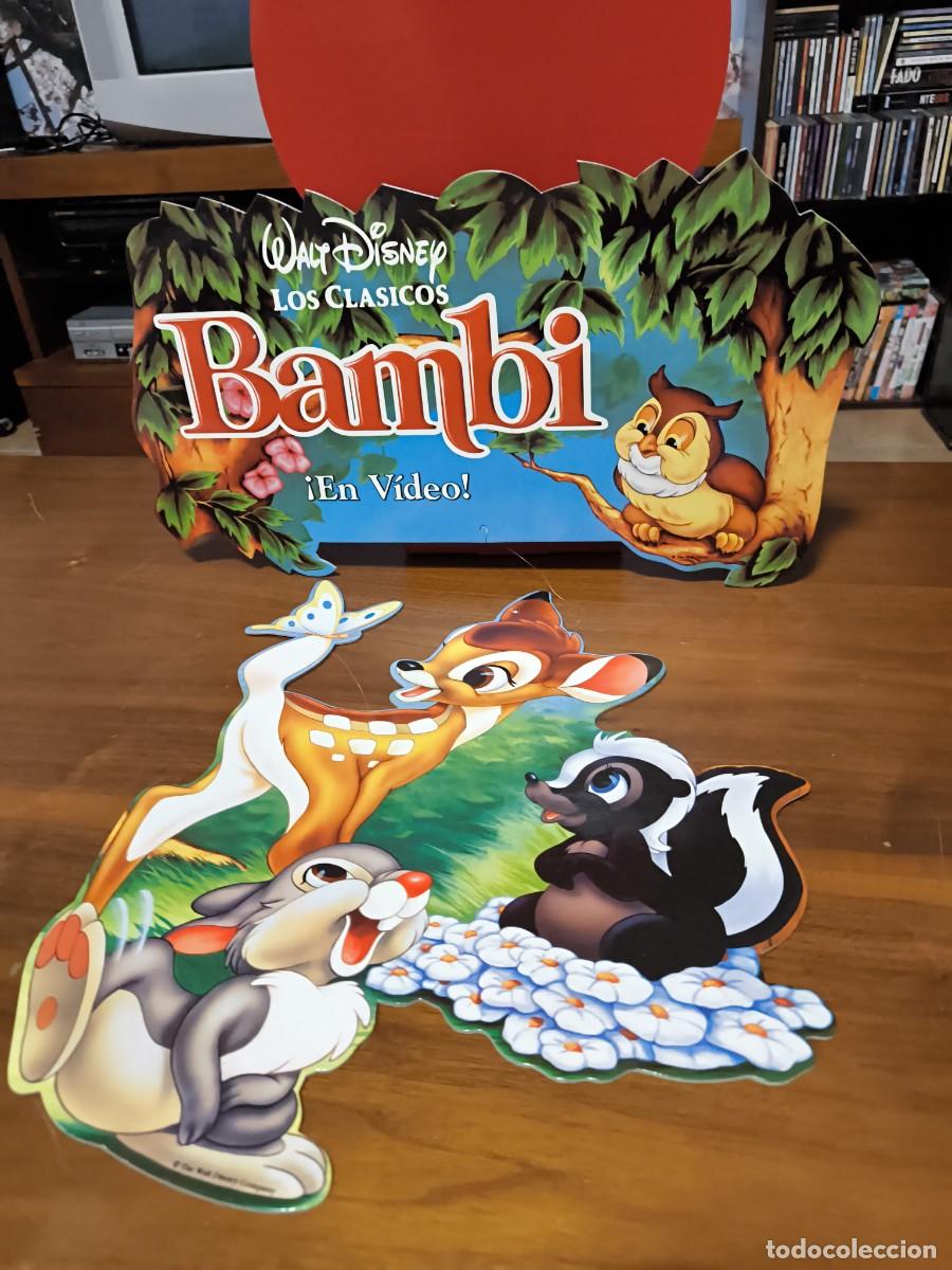 Cine: Expositor original de videoclub BAMBI VHS &ndash; Walt Disney &ndash; PLV oficial &ndash; Copyright The Walt Disney Co