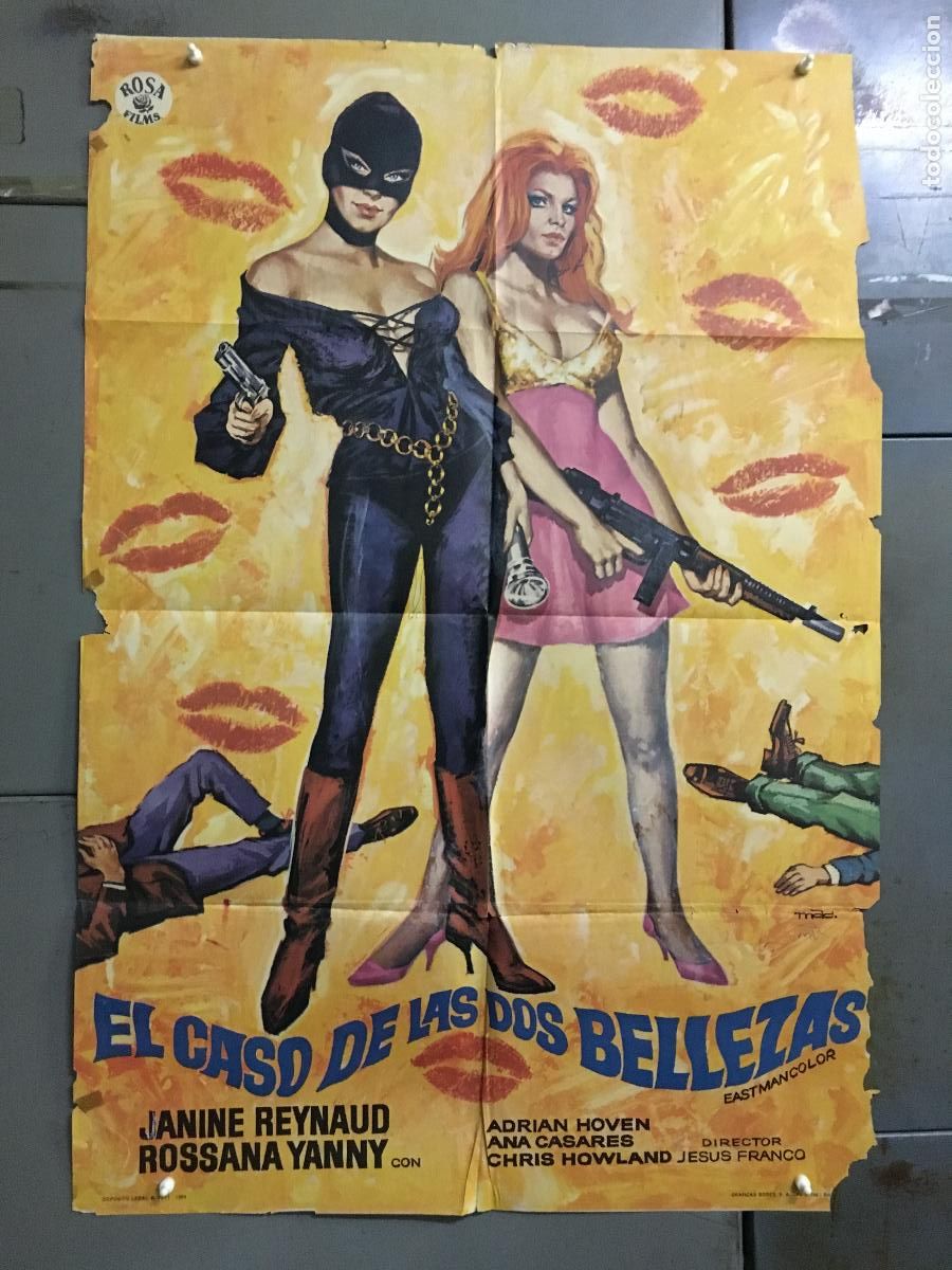 Cinema: AFJ78 EL CASO DE LAS DOS BELLEZAS JESUS FRANCO MITICO POSTER MAC ORIGINAL 70X100 ESTRENO