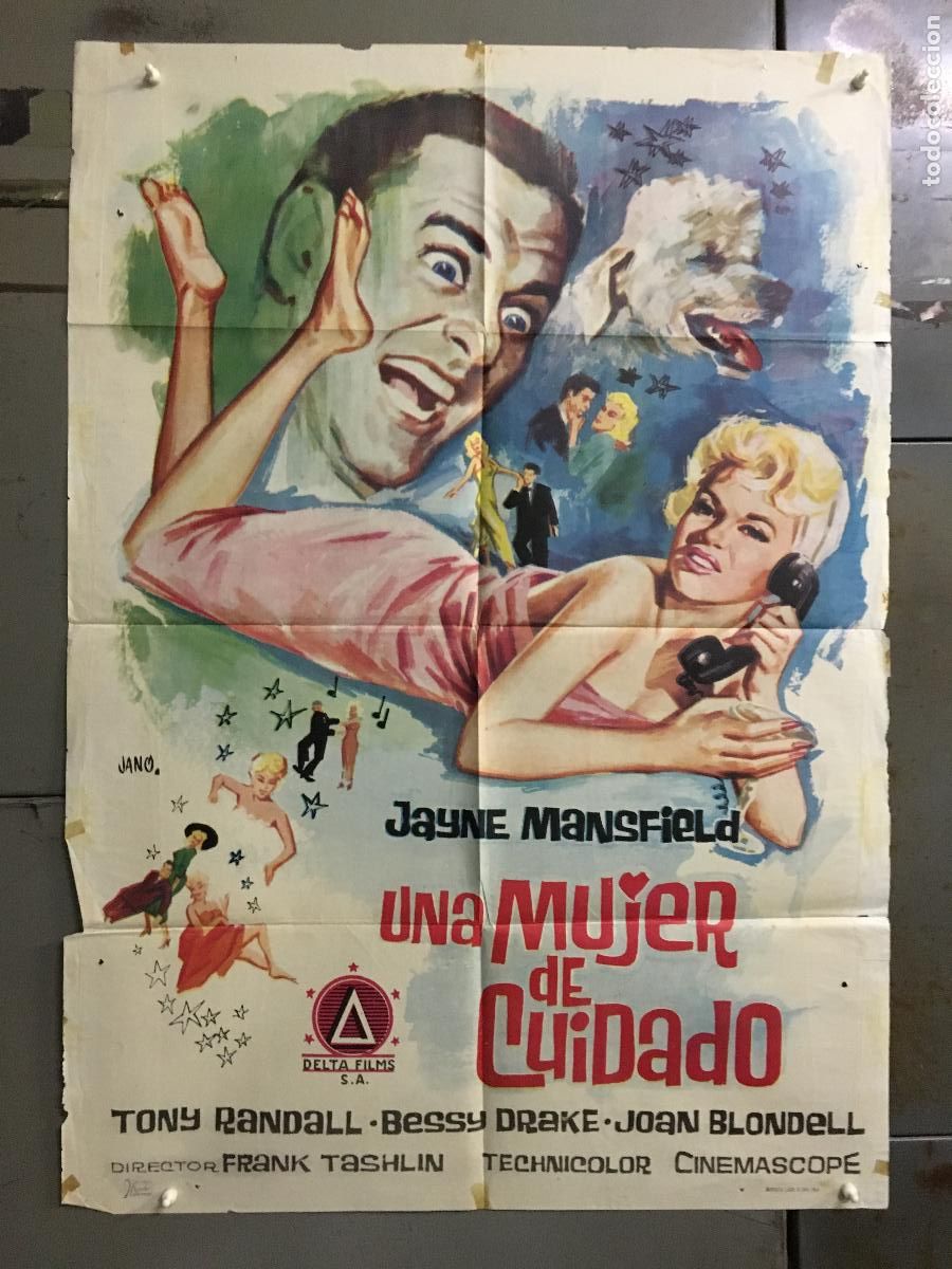 Kino: AFJ80 UNA MUJER DE CUIDADO JAYNE MANSFIELD JANO POSTER ORIGINAL 70X100 ESTRENO