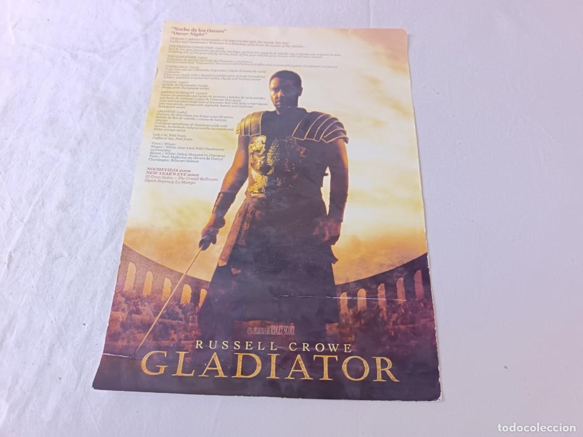 Cine: Peque&ntilde;o cartel de Cine o similar, Gladiator, unos 30 x 21 cms.
