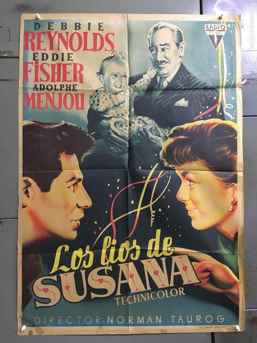 Kino: AFJ86 LOS LIOS DE SUSANA DEBBIE REYNOLDS POSTER ORIGINAL ESTRENO 70X100 LITOGRAFIA