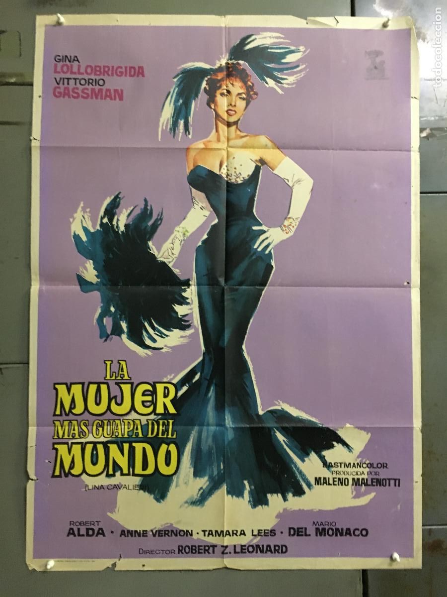 Cinema: AFJ92 LA MUJER MAS GUAPA DEL MUNDO GINA LOLLOBRIGIDA POSTER ORIGINAL 70x100 ESPA&Ntilde;OL R-66