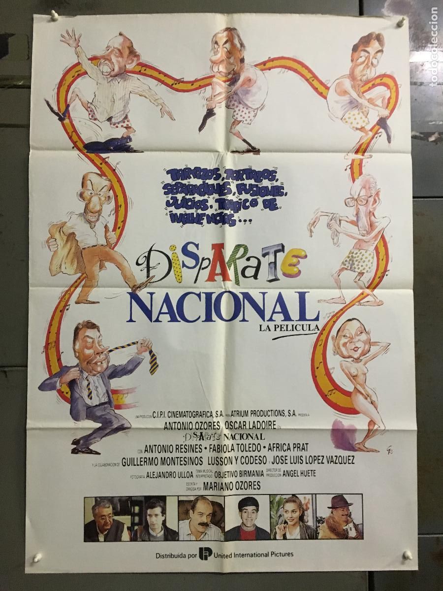 Cinema: AFJ95 DISPARATE NACIONAL LA PELICULA ANTONIO MARIANO OZORES GALLEGO Y REY POSTER 70X100 ESTRENO