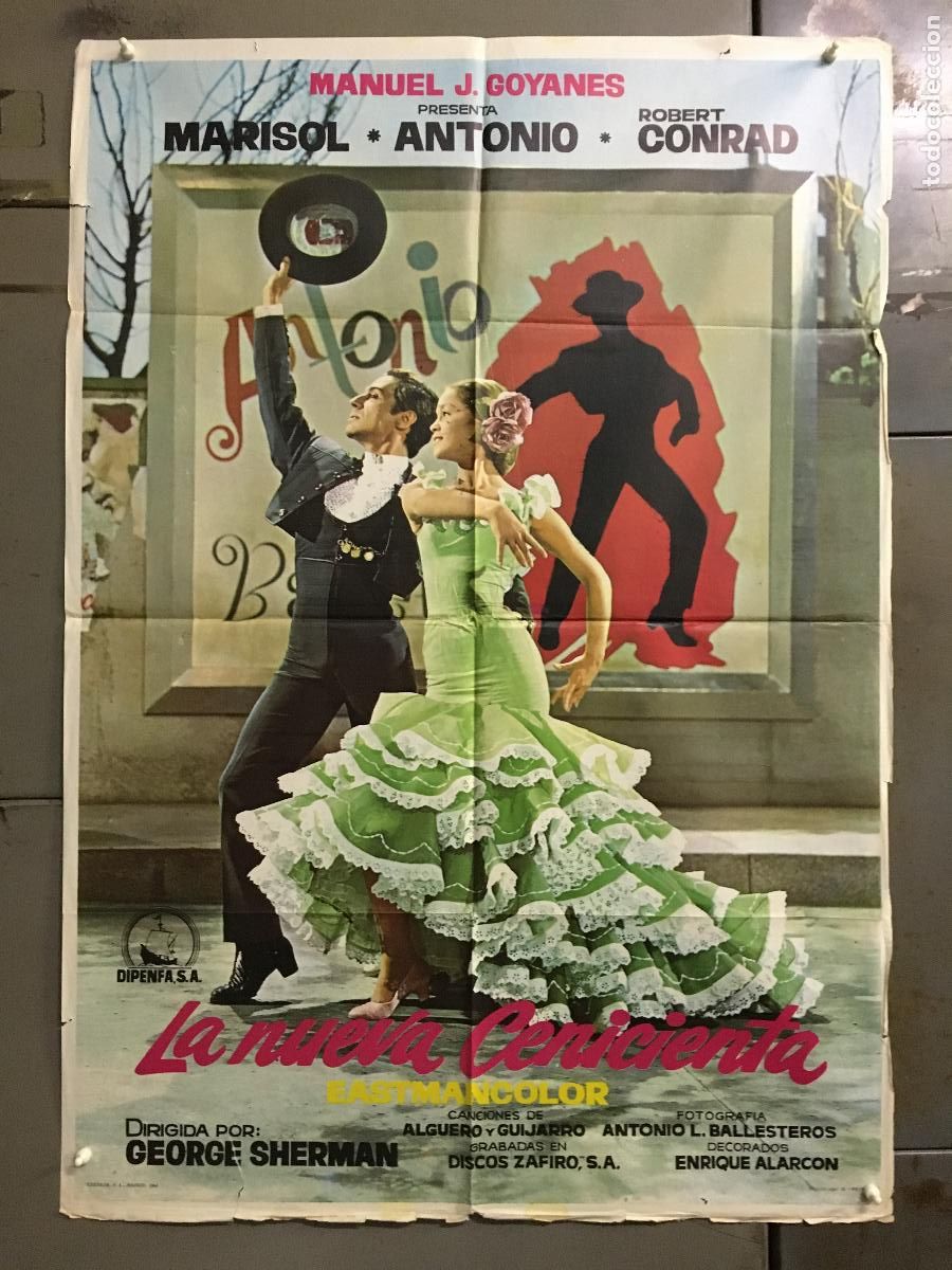 Cinema: AFJ96 LA NUEVA CENICIENTA MARISOL ANTONIO POSTER ORIGINAL 70X100 ESTRENO CON MARGEN