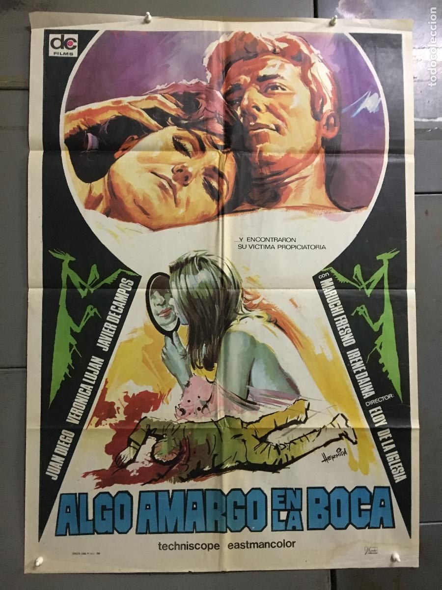 Cinema: AFJ99 ALGO AMARGO EN LA BOCA ELOY DE LA IGLESIA HERMIDA POSTER ORIGINAL 70X100 ESTRENO