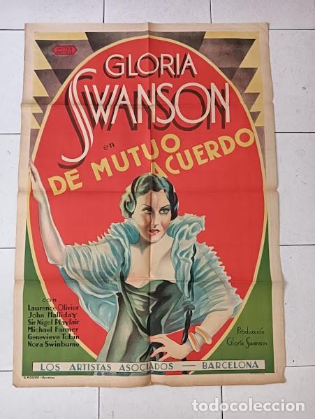 Cinema: VKD 2364 DE MUTUO ACUERDO GLORIA SWANSON LAURENCE OLIVIER MICHAEL POWELL POSTER ORIG 70X100 LITO ESP