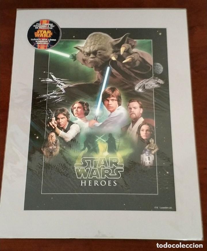 Cine: L&aacute;mina edici&oacute;n limitada HEROES de la saga Star Wars Incluye Certificado de autenticidad