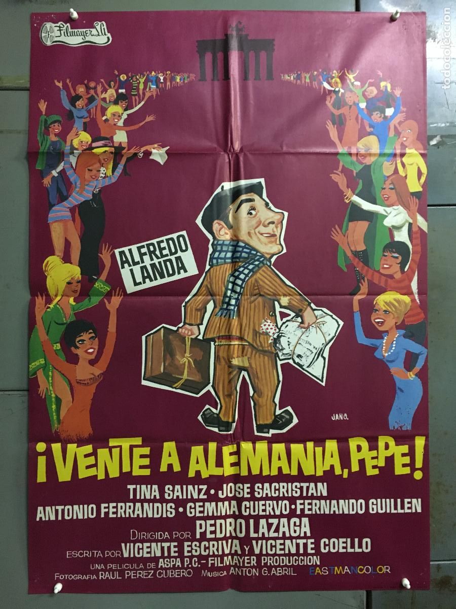Cinema: AFK02 VENTE A ALEMANIA PEPE ALFREDO LANDA JANO POSTER ORIGINAL 70X100 ESTRENO
