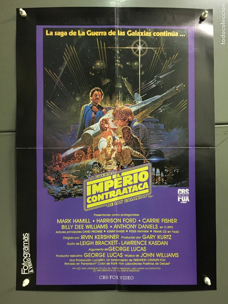 Cine: AFK03 EL IMPERIO CONTRAATACA GUERRA DE LAS GALAXIAS STAR WARS POSTER ORIGINAL 40X60 VIDEO
