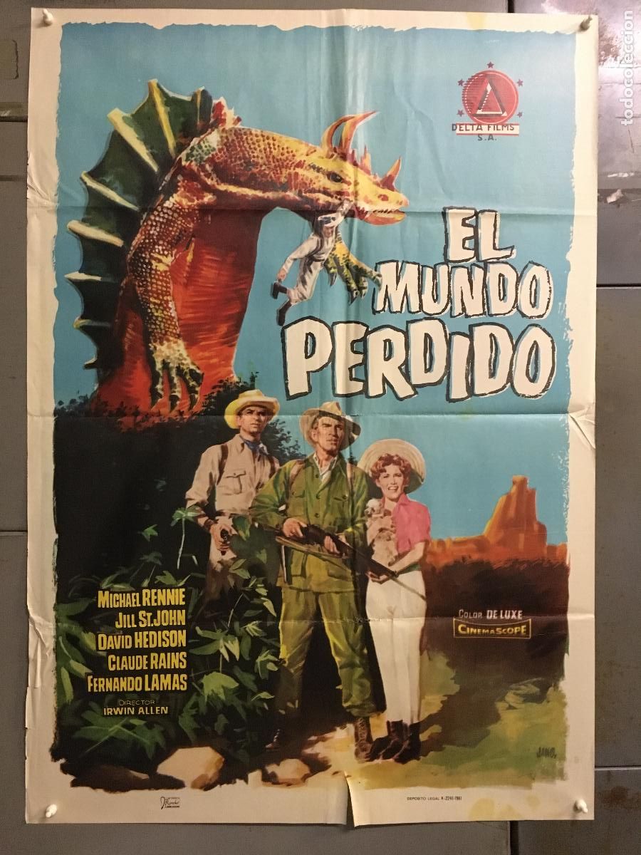 Cine: AFK06 EL MUNDO PERDIDO IRWIN ALLEN ARTHUR CONAN DOYLE JANO POSTER ORIGINAL 70X100 ESTRENO