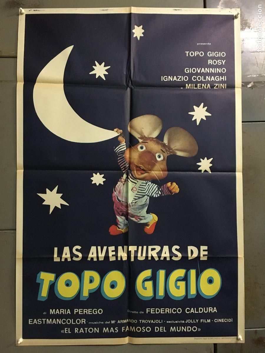 Cine: AFK08 LAS AVENTURAS DE TOPO GIGIO ANIMACION POSTER ORIGINAL 70X100 ESTRENO