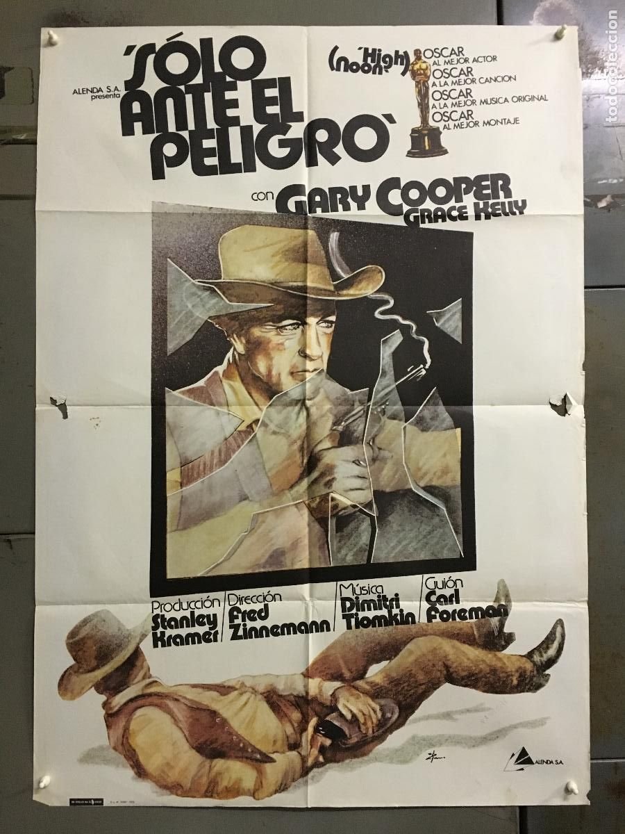 Kino: AFK15 SOLO ANTE EL PELIGRO GARY COOPER GRACE KELLY ZULUETA POSTER ORIGINAL 70X100 ESPA&Ntilde;OL R-79