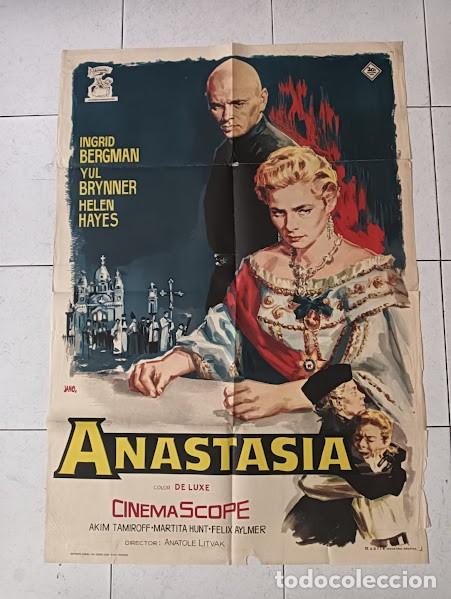 Kino: SMP 2422 ANASTASIA INGRID BERGMAN YUL BRYNNER JANO POSTER ORIGINAL 70X100 ESTRENO