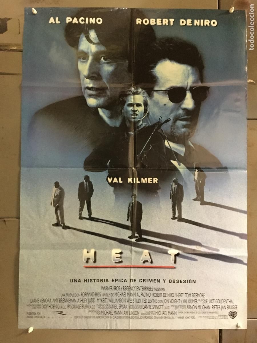 Cine: AFK22 HEAT AL PACINO ROBERT DE NIRO VAL KILMER POSTER ORIGINAL 70X100 ESTRENO