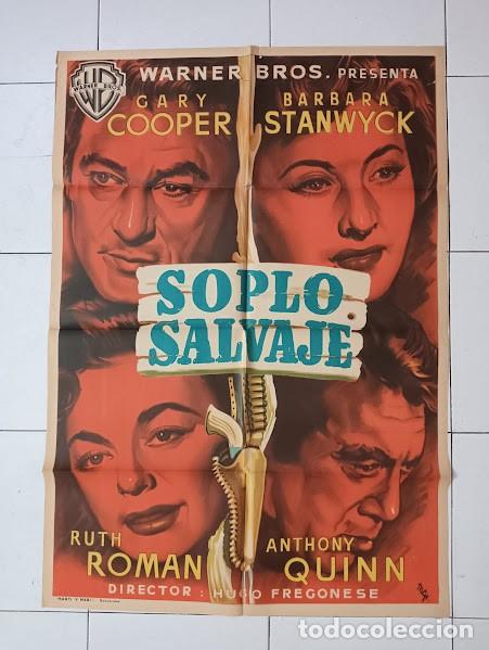 Kino: SMP 2423 SOPLO SALVAJE GARY COOPER BARBARA STANWYCK MCP POSTER ORIGINAL 70X100 ESTRENO LITOGRAFIA