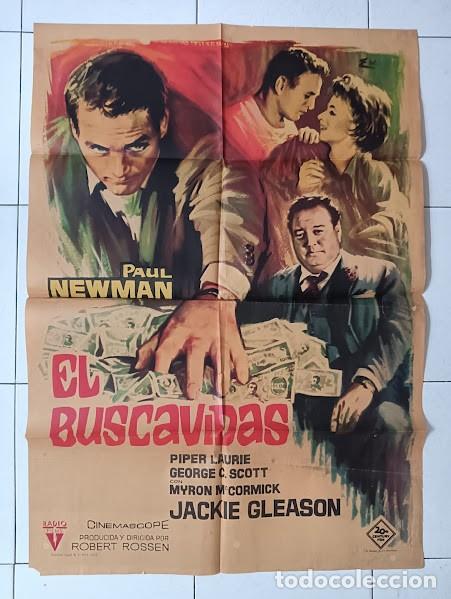 Cine: SMP 2424 EL BUSCAVIDAS PAUL NEWMAN BILLAR POSTER ORIGINAL ESTRENO 70X100