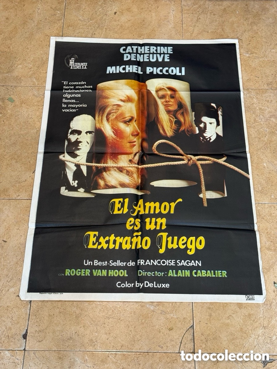 Cinema: Cartel Cine Original El Amor es un Extra&ntilde;o Juego Catherine Deneuve 1974 Drama