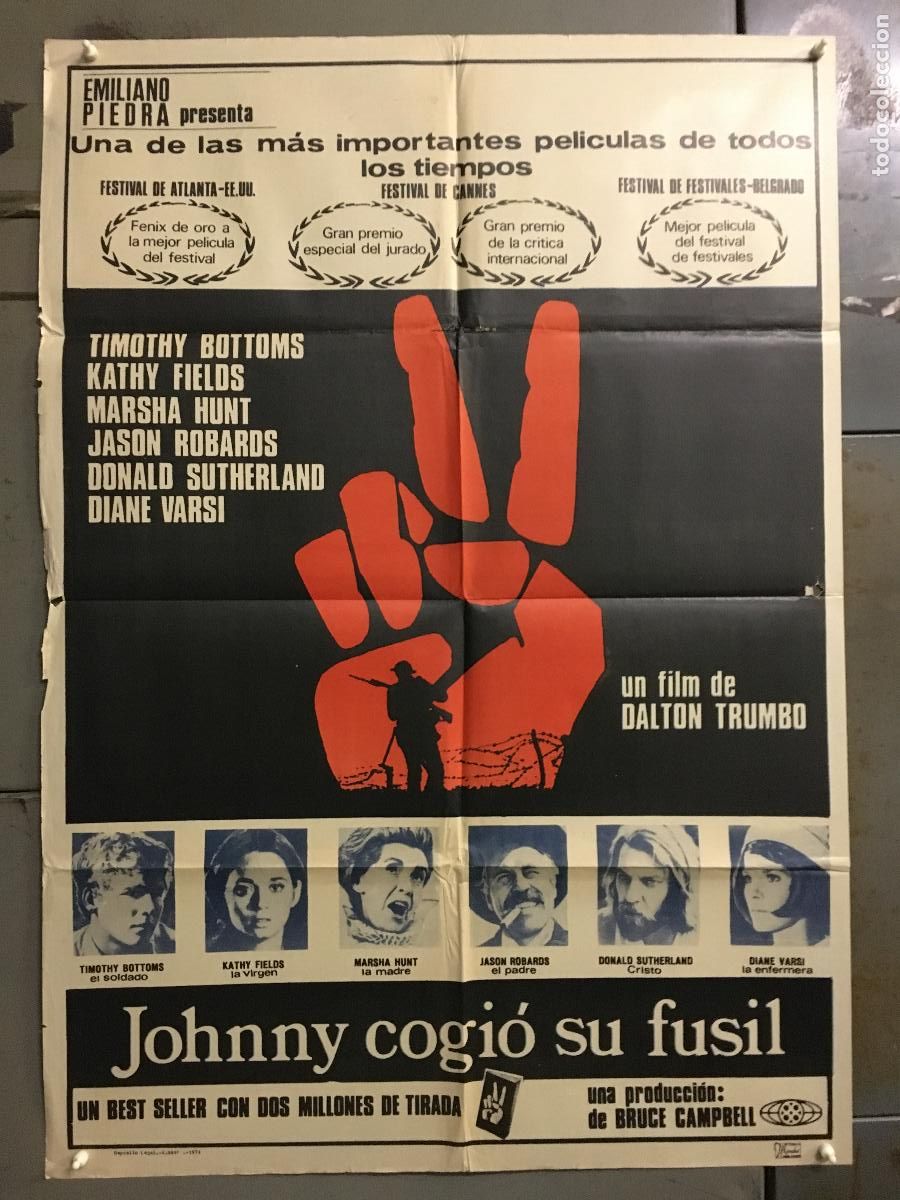 Cinema: ODC C070 JOHNNY COGIO SU FUSIL DALTON TRUMBO TIMOTHY BOTTOMS POSTER ORIGINAL 70X100 ESTRENO