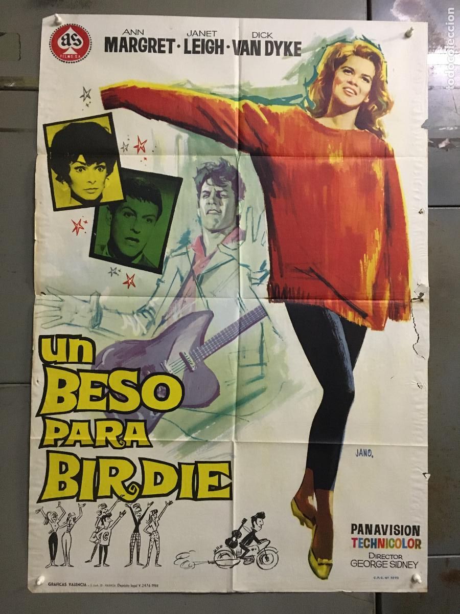 Cine: ODC C080 UN BESO PARA BIRDIE ANN-MARGRET DICK VAN DYKE JANO POSTER ORIGINAL ESTRENO 70X100