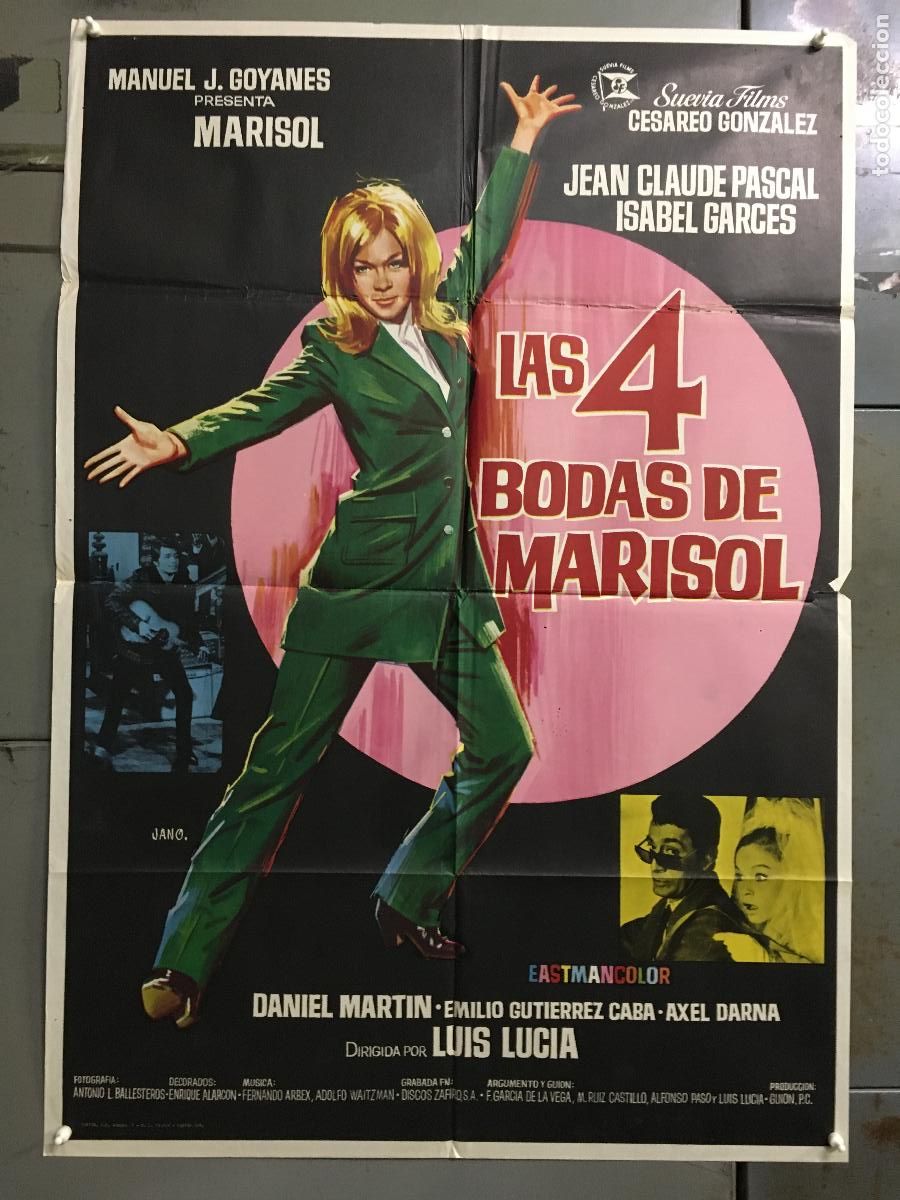 Cinema: ODC C082 LAS 4 BODAS DE MARISOL POSTER ORIGINAL 70X100 ESTRENO