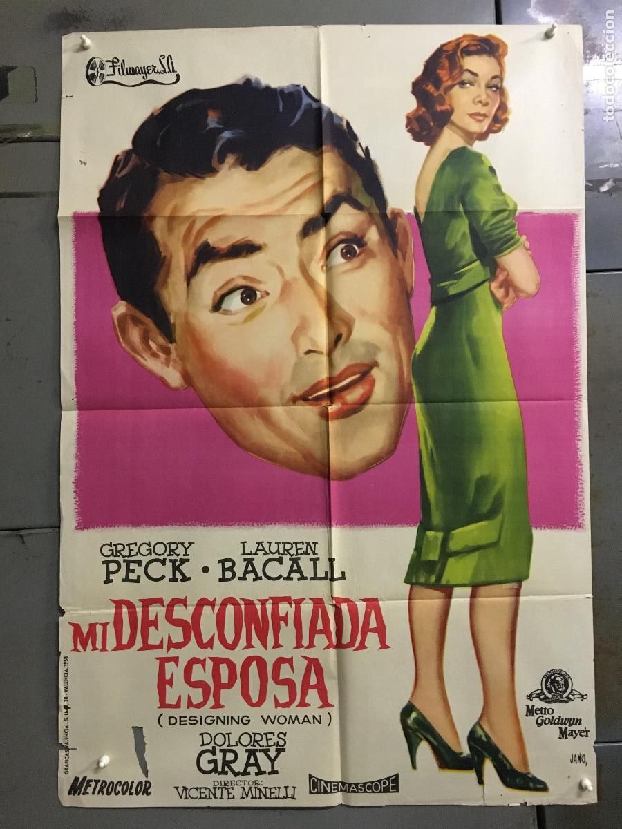 Cinema: ODC C086 MI DESCONFIADA ESPOSA GREGORY PECK LAUREN BACALL MINNELLI JANO POSTER ORIG 70X100 ESTRENO