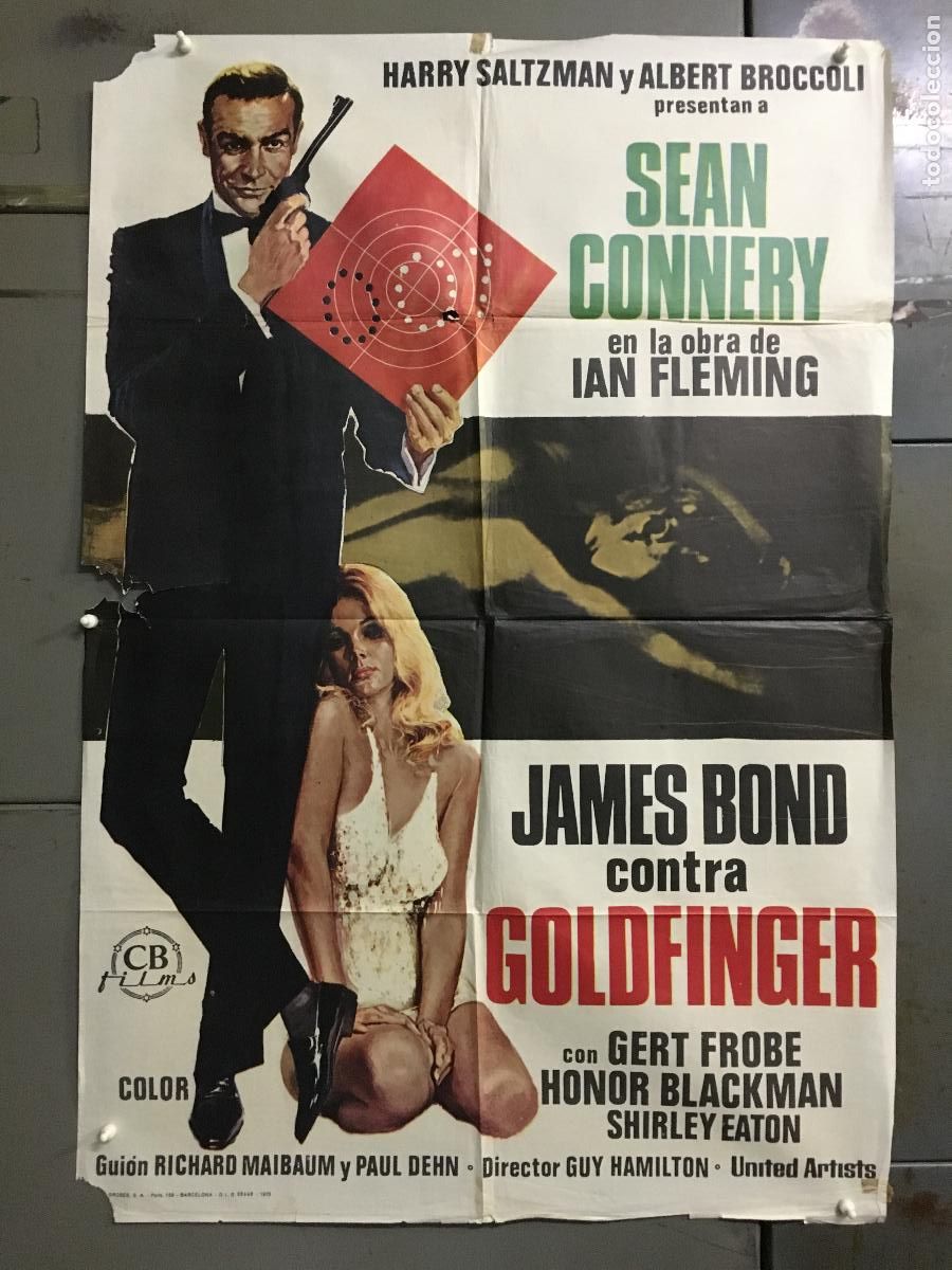 Cine: ODC C089 JAMES BOND CONTRA GOLDFINGER 007 SEAN CONNERY POSTER ORIGINAL 70X100 ESPA&Ntilde;OL R-75