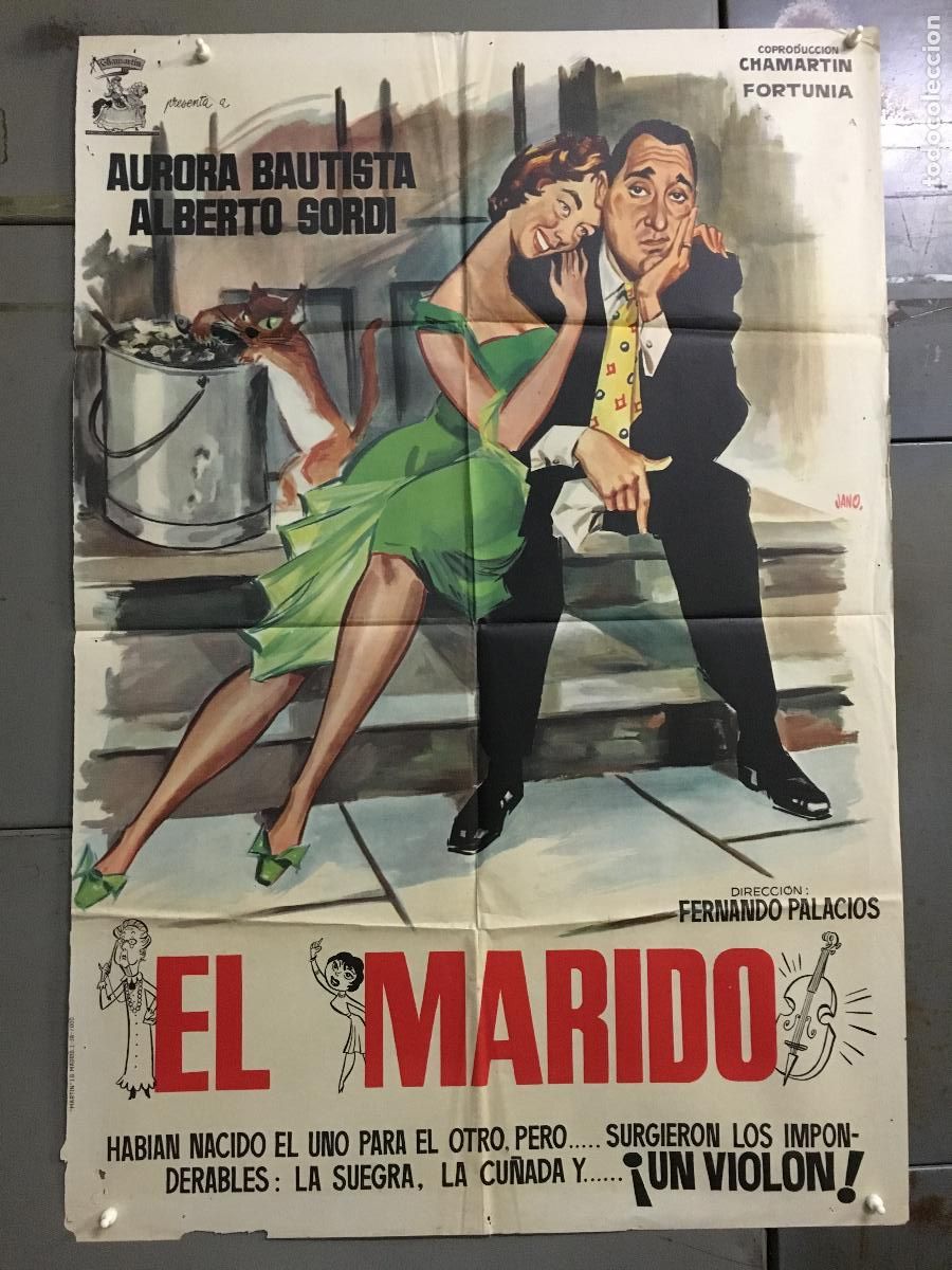 Cinema: ODC C095 EL MARIDO AURORA BAUTISTA ALBERTO SORDI JANO POSTER ORIGINAL 70X100 ESTRENO