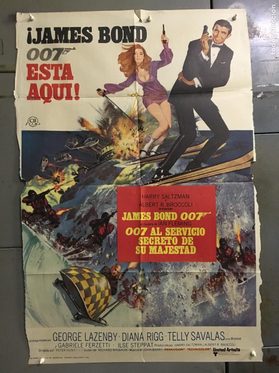 Cine: ODC C098 007 AL SERVICIO SECRETO DE SU MAJESTAD JAMES BOND LAZENBY POSTER ORIGINAL ESTRENO 70X100