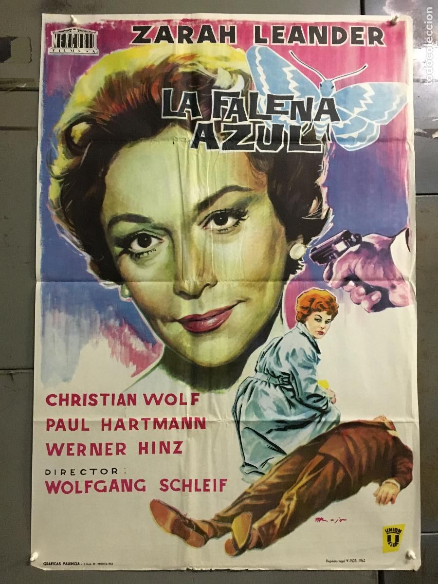 Cinema: ODC C100 LA FALENA AZUL ZARAH LEANDER POSTER ORIGINAL 70X100 ESTRENO