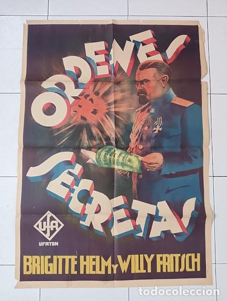 Cinema: SMP 2437 ORDENES SECRETAS BRIGITTE HELM WILLY FRITSCH UFA POSTER ORIGINAL 70X100 ESTRENO LITOGRAFIA