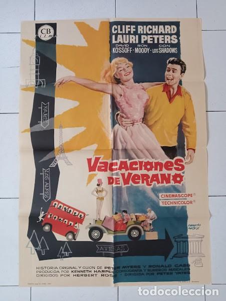 Cin&eacute;ma: SMP 2440 VACACIONES DE VERANO CLIFF RICHARD THE SHADOWS POSTER ORIGINAL ESTRENO 70X100