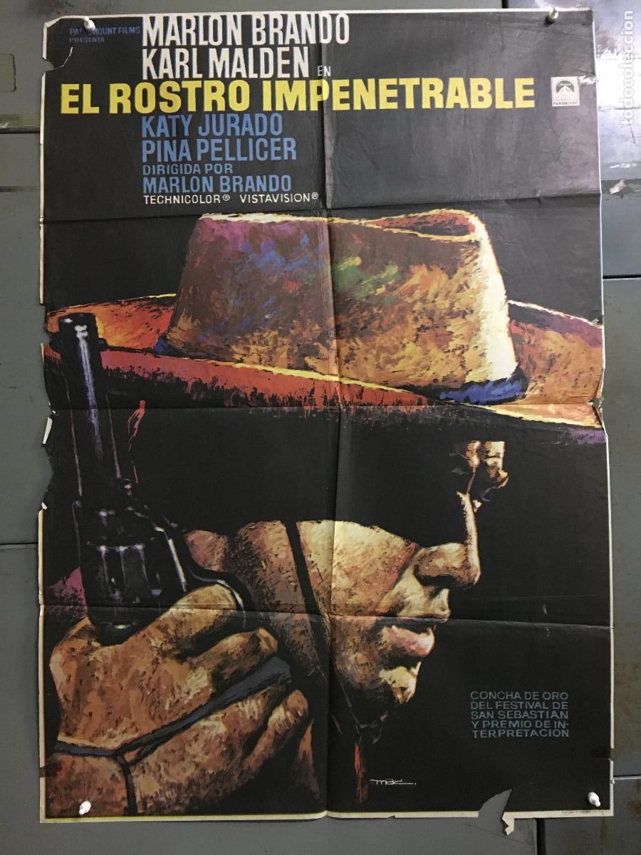 Kino: ODC C104 EL ROSTRO IMPENETRABLE MARLON BRANDO MAC POSTER ORIGINAL 70X100 ESPA&Ntilde;OL R-72