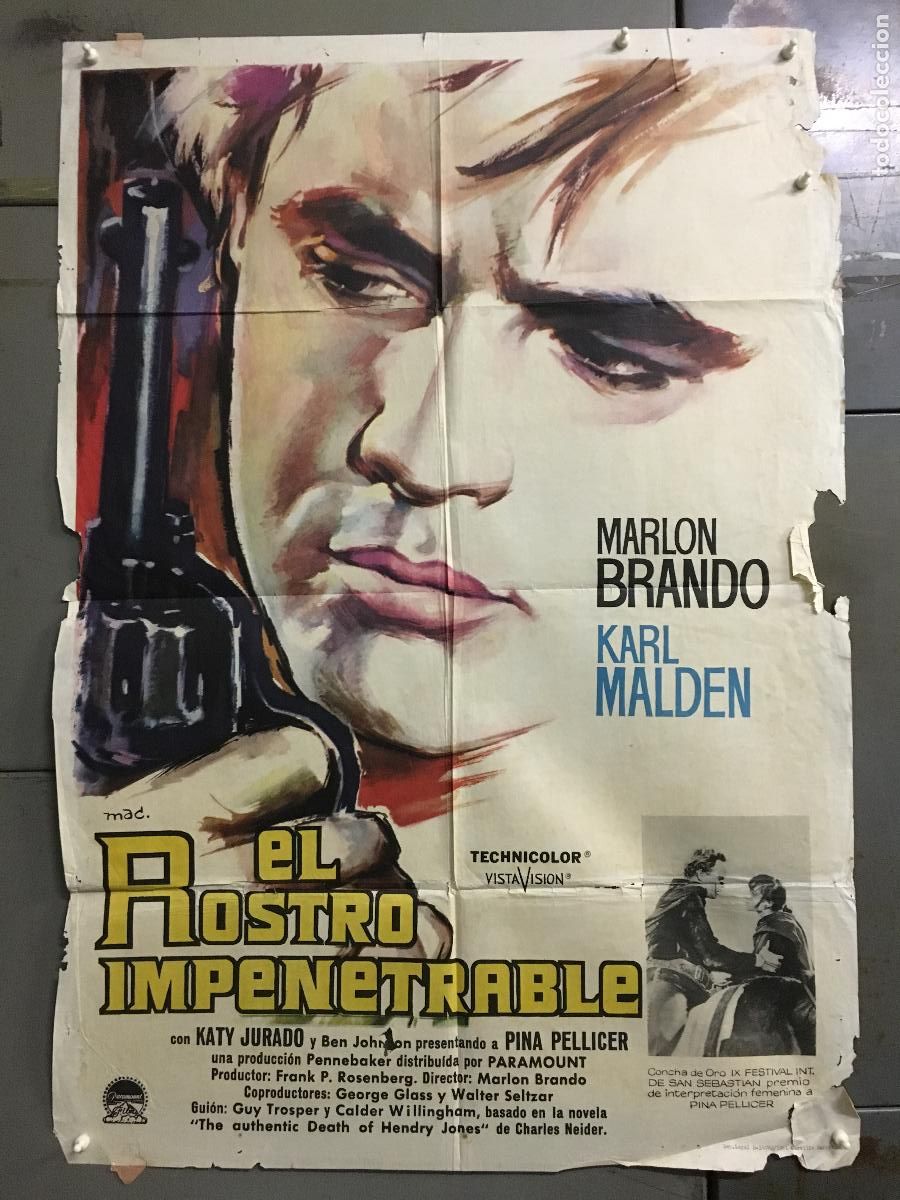 Kino: ODC C105 EL ROSTRO IMPENETRABLE MARLON BRANDO MAC POSTER ORIGINAL 70X100 ESTRENO