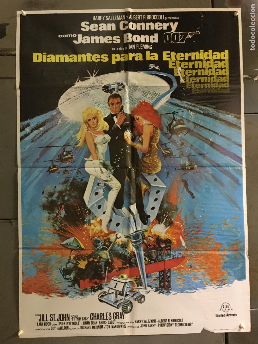 Cine: ODC C111 DIAMANTES PARA LA ETERNIDAD JAMES BOND 007 SEAN CONNERY POSTER ORIGINAL 70X100 ESPA&Ntilde;OL R-83