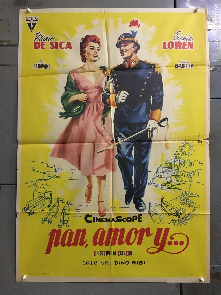 Kino: ODC C114 PAN AMOR Y SOFIA LOREN VITTORIO DE SICA POSTER ORIGINAL 70X100 ESPA&Ntilde;OL