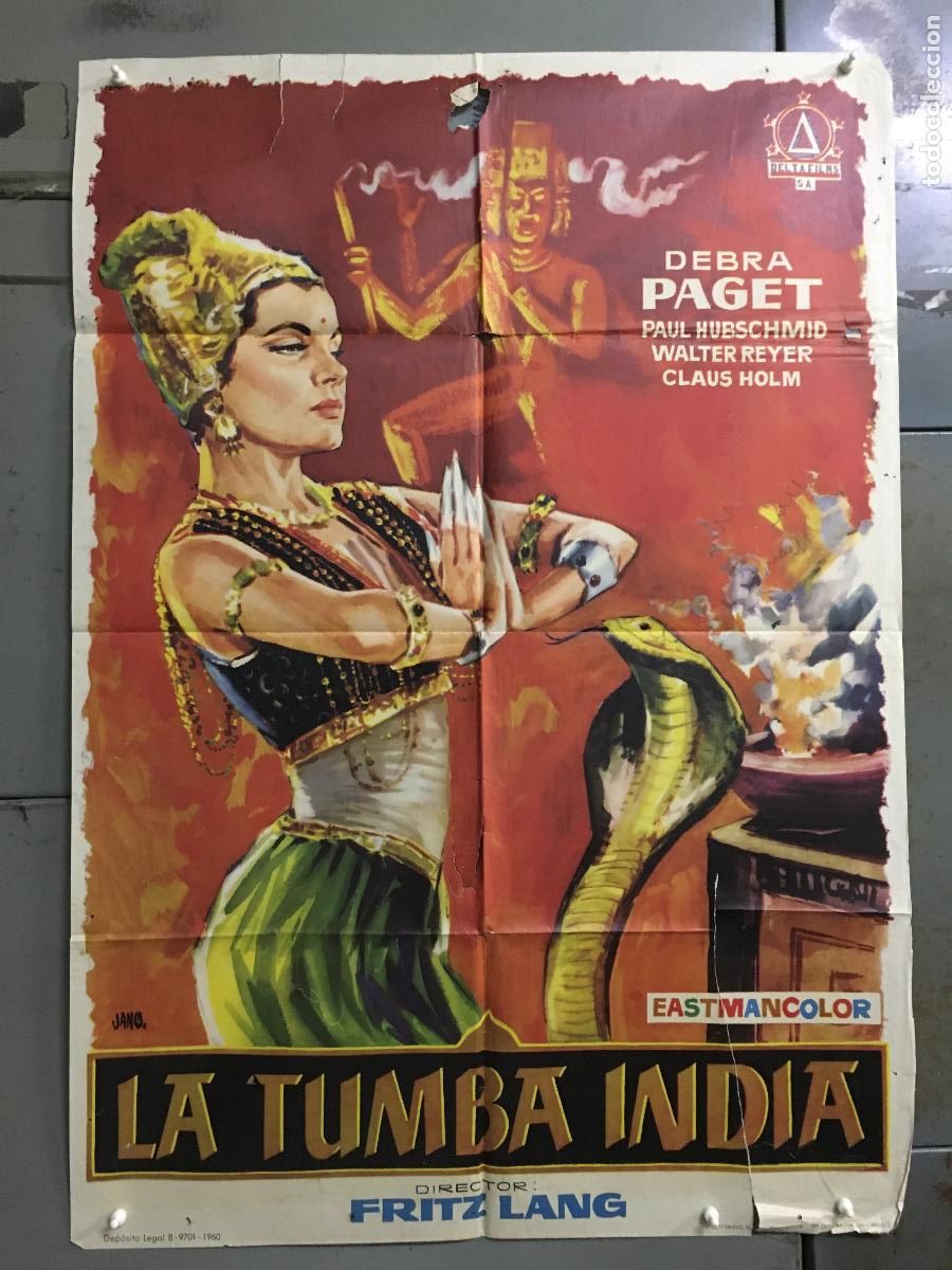 Cine: ODC C119 LA TUMBA INDIA DEBRA PAGET FRITZ LANG JANO POSTER ORIGINAL 70X100 ESTRENO