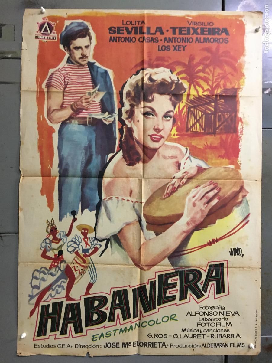 Cinema: ODC C121 HABANERA LOLITA SEVILLA VRIGILIO TEIXEIRA JANO POSTER ORIGINAL 70X100 ESTRENO