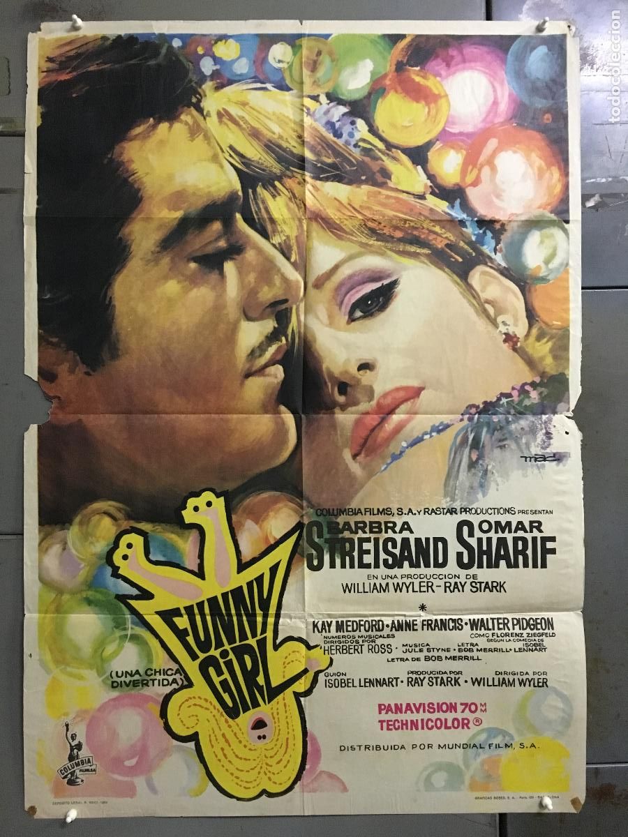 Cine: ODC C122 FUNNY GIRL BARBRA STREISAND OMAR SHARIF MAC POSTER ORIGINAL 70X100 ESTRENO