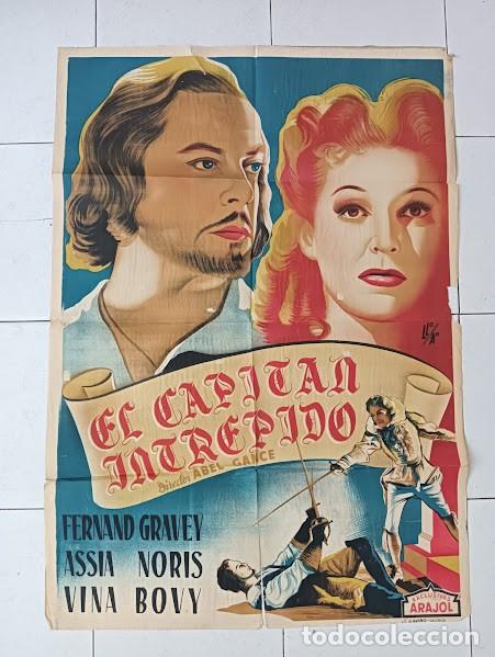 Cine: SMP 2443 EL CAPITAN INTREPIDO ABEL GANCE FERNAND GRAVEY POSTER ORIGINAL 70X100 ESTRENO LITOGRAFIA