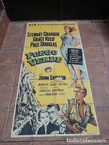 Cine: SMP 2446 FUEGO VERDE GRACE KELLY STEWART GRANGER POSTER ORIGINAL 3 hojas ESTRENO 70X100 LITOGRAFIA
