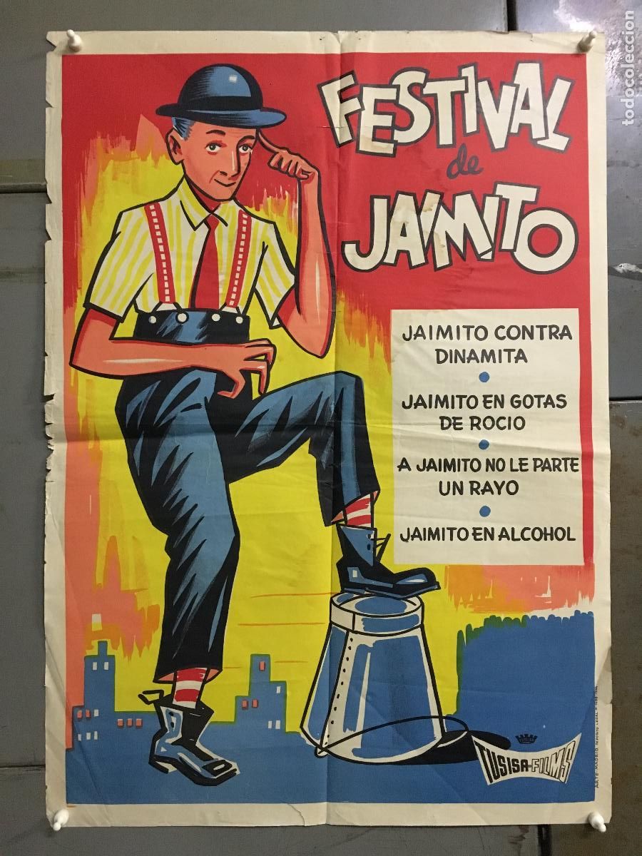 Kino: ODC C130 FESTIVAL DE JAIMITO LARRY SEMON POSTER ORIGINAL 50X70 ESTRENO LITOGRAFIA