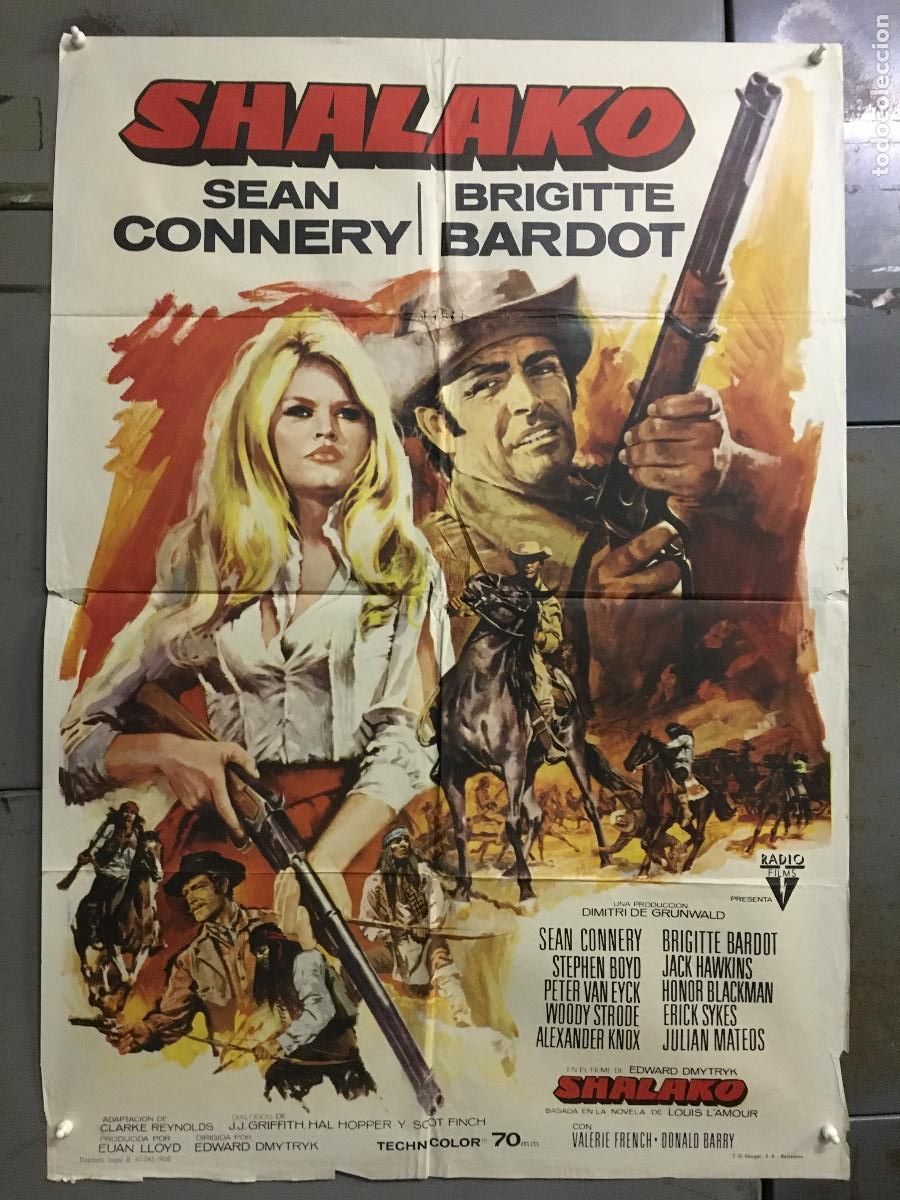 Cinema: ODC C134 SHALAKO BRIGITTE BARDOT SEAN CONNERY POSTER ORIGINAL 70X100 ESTRENO