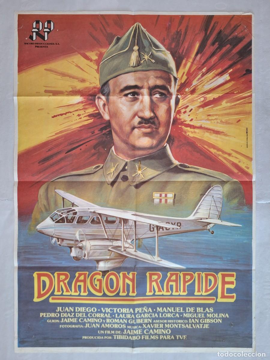 Cinema: ANTIGUO CARTEL CINE DRAGON RAPIDE JUAN DIEGO PAPEL INTERPRETA A FRANCO BANDERA ESPA&Ntilde;OLA RV C-1526