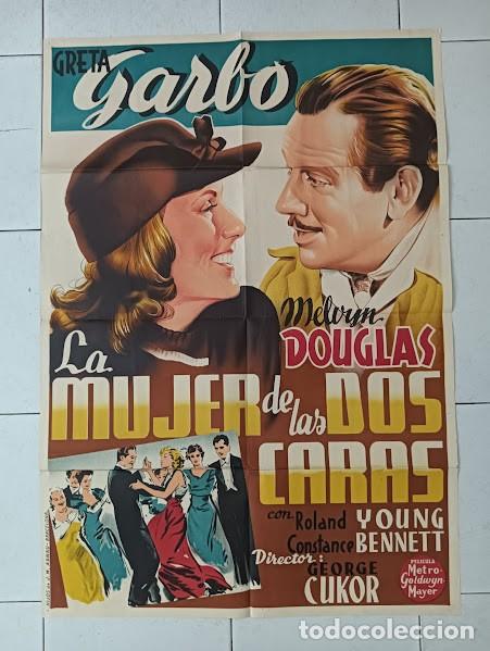 Cine: SMP 2454 LA MUJER DE LAS DOS CARAS GRETA GARBO CUKOR POSTER ORIGINAL 70X100 ESTRENO LITOGRAFIA