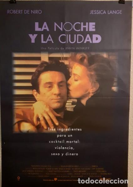 Cine: Cartel de cine original - LA NOCHE Y LA CIUDAD (1992) - Robert De Niro - Jessica Lange - 96x66 cm